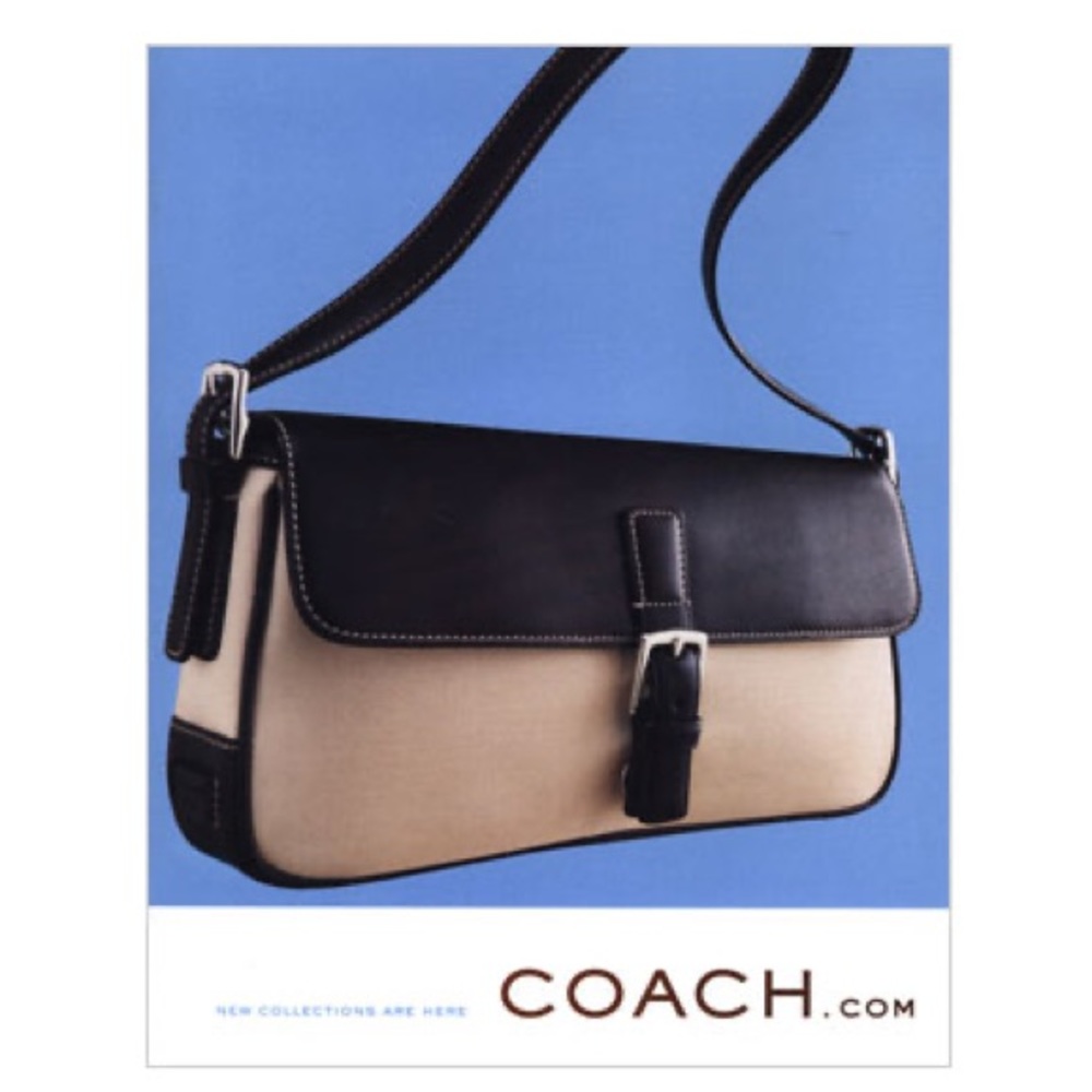 Coach Y2K Hampton Shoulder Bag 7702 in Leather and Canvas